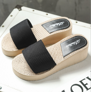 Precio barato de fábrica <span class=keywords><strong>Verano</strong></span> Nuevo estilo Señoras Tacón alto Cuña Diapositivas Playa Moda <span class=keywords><strong>Mujer</strong></span> Plataforma <span class=keywords><strong>Zapatillas</strong></span> - Product Image 2