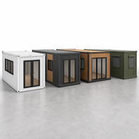 Maison conteneur moderne de 20 pieds, préfabriquée, modulaire, démontable, avec porte en verre
