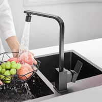 Offre Spéciale en laiton massif mitigeur eau chaude et froide carré évier de cuisine mitigeur noir filtre robinet pour purifier l'eau