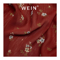WI-B05 Großhandel atmungsaktive weiche Blumen Crinkle Chiffon Stoff Digitaldruck Elegante kleine Blume Stoff für Dame Kleid Stoff
