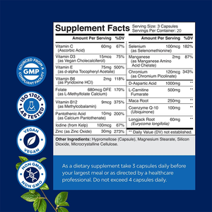 Cápsulas de Suplemento Natural Vegano para la Fertilidad Masculina, Marca Privada OEM, <span class=keywords><strong>con</strong></span> Raíz de Maca, CoQ10 y Multivitaminas - Product Image 3