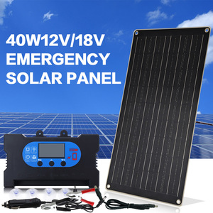 แผงโซลาร์เซลล์โมโนคริสตัลไลน์ 40W 12V 18V พร้อมตัวควบคุมสำหรับรถเรือรถจักรยานยนต์การชาร์จฉุกเฉิน - Product Image 4