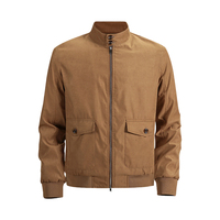 Blouson Bomber Professionnel à Col Montant 490g 100% Polyester Entièrement Zippé Impression DTF Logo Personnalisé Coupe-Vent pour Vente en Gros aux Entreprises