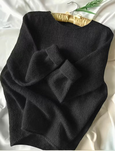 เสื้อสเวตเตอร์ถักคอวีสีพื้นลำลองสำหรับผู้หญิง แฟชั่นฤดูใบไม้ร่วง/ฤดูหนาว - Product Image 3