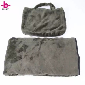 Couverture de voyage avec taie d'oreiller rembourrée trois en un polaire voiture voyage Portable jeter couverture - Product Image 6