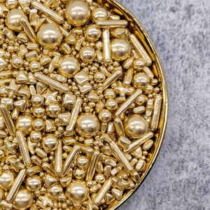 Perlas metálicas doradas, varillas, estrellas, chispas, decoración comestible para pasteles - Product Image 3