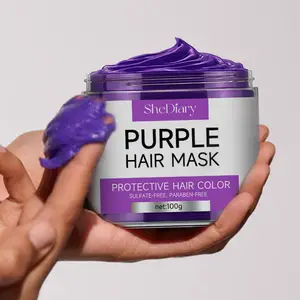 Masker rambut ungu Label pribadi, perbaikan kondisioner dalam rambut rusak masker rambut pirang Anti kuningan