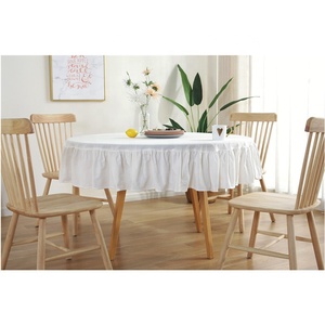 <span class=keywords><strong>Tovaglia</strong></span> rotonda in tessuto bianco pesante <span class=keywords><strong>100</strong></span> <span class=keywords><strong>cotone</strong></span> <span class=keywords><strong>tovaglia</strong></span> in lino per cucina, pranzo, caffè, fattoria, decorazioni per la tavola - Product Image 4