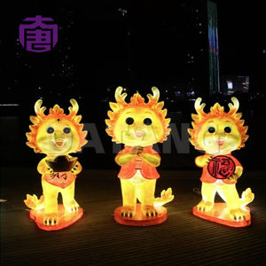 Customized Ip65 3d Zodiac Dragon Led <b>Light</b> Transparent Resin Fiberglass Construction <b>For</b> Garden Lawn <b>Outdoor</b> Motif <b>Lights</b> - Product Image 5