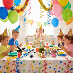 Bougies d'anniversaire Bing, lot de 4 avec 4 décorations, ensemble de décoration de fête pour enfants - Product Image 3