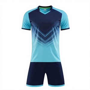 Men's V-Neck Soccer Uniform Set Short Sleeve Jersey Shorts Moisture Wicking Polyester Gradient Color All Seasons <b>Athletic</b> Fit - Product Image 1