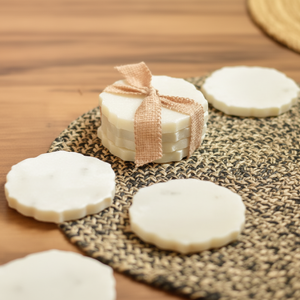 Handmade White Marble Coasters4x4 Inch Set of Decorative Table Coaster Set - Product Image 1