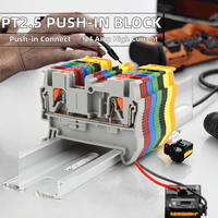 Bloc de bornes à ressort WBR PT2.5 pour rail DIN, 2,5 mm², 800 V, 2 pôles, connecteur de câblage électrique traversant 24-14 AWG