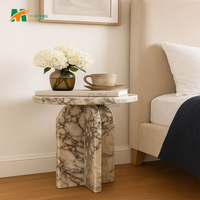 Table d'appoint de luxe en marbre Calacatta, table de chevet, table d'appoint de canapé en marbre pour appartement, villa, chambre à coucher, salon