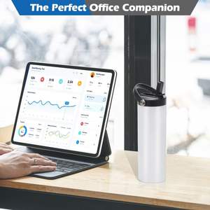 Lot de 25 bouteilles d'eau de sport en acier inoxydable à triple isolation de 20oz, ensemble de gobelets à sublimation avec couvercle en paille et tasse vierge pour conception personnalisée - Product Image 3