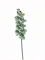 9 têtes d'orchidées artificielles Phalaenopsis avec feuilles, fausses fleurs d'orchidées pour la décoration de la maison, des mariages et des vases