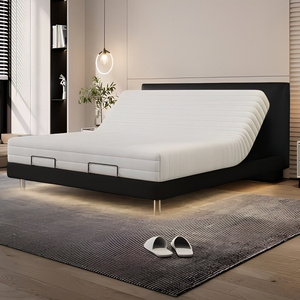 Cadre de lit électrique intelligent réglable en cuir luxueux et moderne |   Lit plateforme zéro gravité avec chargement USB |   Très résistant - Product Image 1