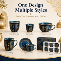 Maßgefertigte Arabische Cawa Keramik-Kaffeetasse, Luxuriöses OEM ODM Großhandels-Produkt mit Personalisiertem Logo, Saudi-Espresso-Geschenk