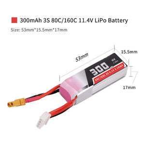 300mAh HV LiPo Battery 3S 80C/160C 11.4V XT30 Connector for Betafpv HD FPV <b>Racing</b> <b>Drone</b> 2PCS - Product Image 2