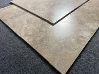 Carrelage de sol en porcelaine rustique moderne, aspect pierre naturelle, finition mate, antidérapant, brun glacé, 600x1200mm, pour salon