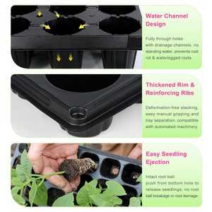 Vassoio per <span class=keywords><strong>Semi</strong></span> Riutilizzabile a 28 Celle, Resistente in Plastica, per Germinazione e Semina, con Fori di Drenaggio per Ortaggi - Product Image 3