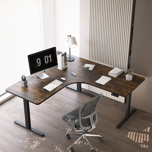 โต๊ะทำงานปรับความสูงได้รูปตัว L พร้อมมอเตอร์คู่และโต๊ะยืนมุม3ส่วนโต๊ะยืนมุมสำนักงาน - Product Image 4