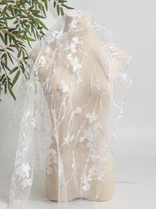 Vente directe d'usine, tissu en maille tricotée en forme de feuille de saule pleureur, 100% acrylique, résistant à l'abrasion, dentelle pour robe de mariée, garniture de vêtement - Product Image 6