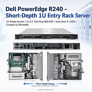 Servidor <span class=keywords><strong>Dell</strong></span> <span class=keywords><strong>Poweredge</strong></span> <span class=keywords><strong>R240</strong></span> de Segunda Mano, en Rack, Usado, Sin Reseñas Aún - Product Image 1
