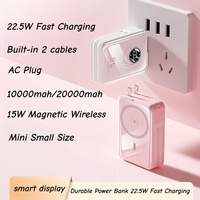 Banco de Energía Portátil Magnético con Enchufe de CA, Carga Rápida de 22.5w, 20000mAh, con 2 Cables Integrados