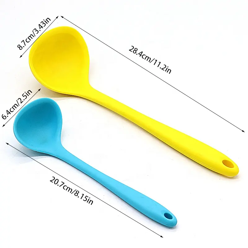 Colher de cozinha de silicone, colher de cozinha higiênico, resistente ao calor, design de uma peça