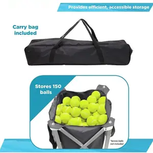 ホイールテニスホッパーカート付きTY-1002Gテニスボールバスケットは、ボールコレクターテニスをピックアップする150個のボールを保持します