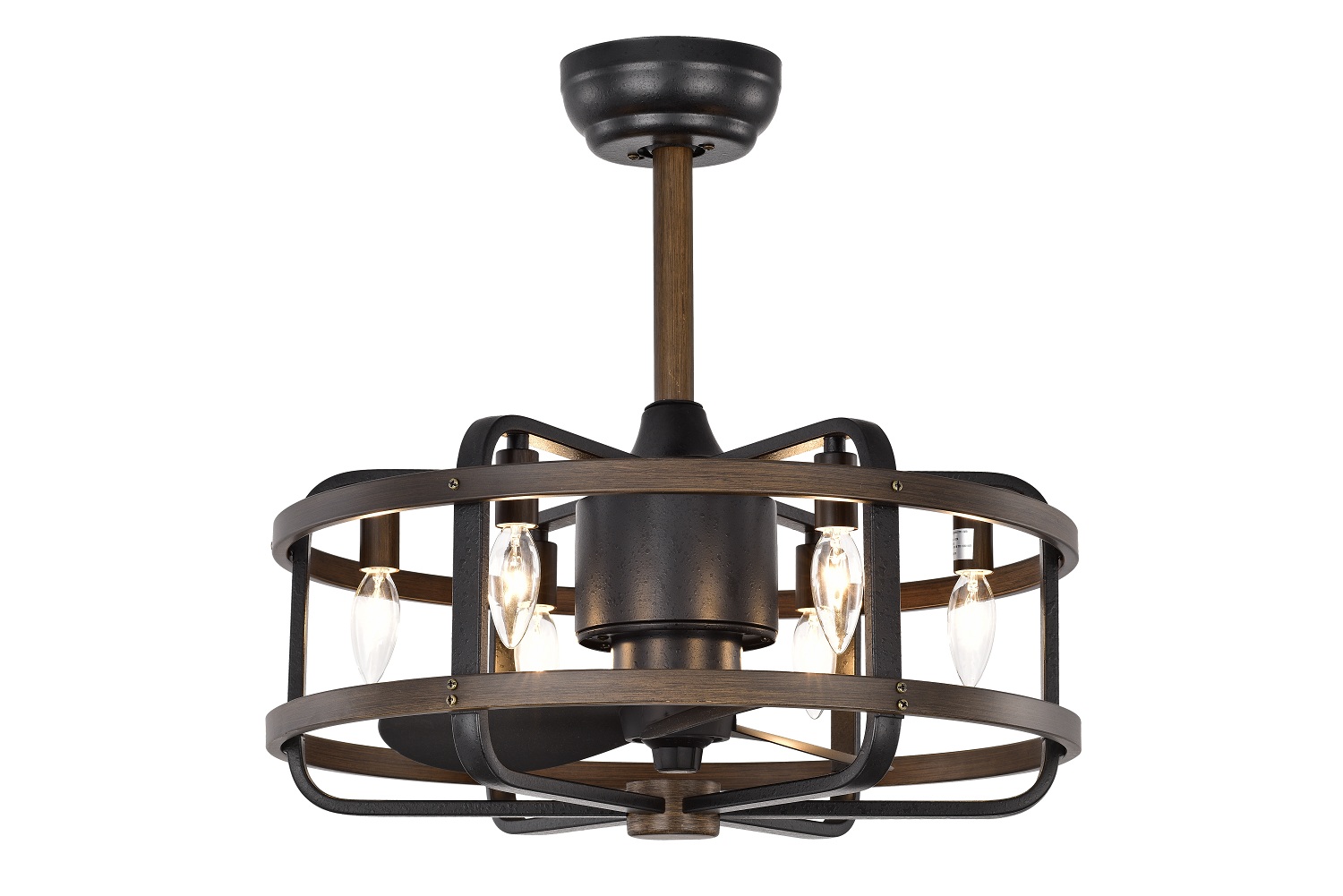 20''Industrial 5-Blade Metal Cage Ceiling Fan with remote  control ,3 ABS Blades small size ceiling fan