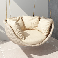 Fauteuil suspendu d'extérieur pour loisirs, siège tressé pour balcon intérieur, chaise en métal pour terrasse, chaise à bascule nordique individuelle