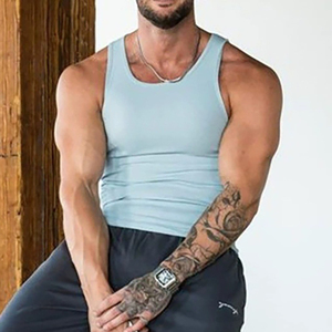 Chaleco Deportivo para Hombre, de Alta Elasticidad, Spandex/Poliéster, Transpirable, Sin Mangas, Corte en I, Talla Grande - Product Image 4