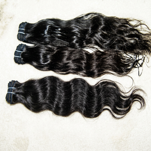 Extensiones de Cabello Natural Remy Más Vendidas, Cabello Indio de Templo, Tejido a Máquina, Doble Trama, Ondulado Natural, Ondulado Profundo Suelto, Italiano - Product Image 1