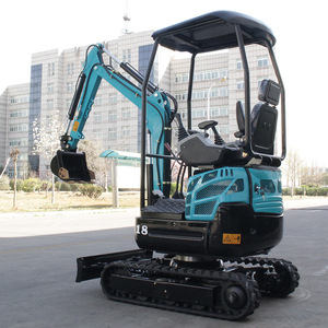 Mini-excavatrice sur chenilles Ez 18 pour travaux agricoles et de fondation, couleur bleue, économie d'énergie - Product Image 2