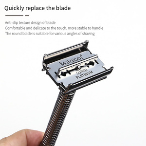 Hoài cổ tay cầm dài bướm mở dao cạo an toàn dao cạo hai cạnh dao cạo - Product Image 2