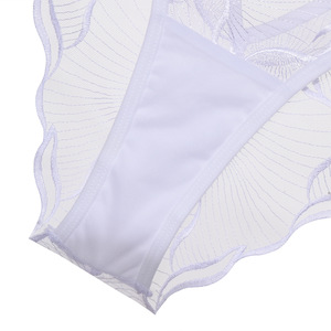 Intimo Sexy da <span class=keywords><strong>Donna</strong></span> Stile Francese Ultra-sottile Trasparente con Ricami in Pizzo e <span class=keywords><strong>Slip</strong></span> Erotici a Vita Bassa con Apertura in Cotone - Product Image 6