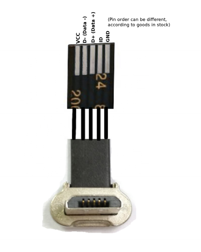 Ультратонкий плоский 5-контактный кабель micro usb otg FPC FFC
