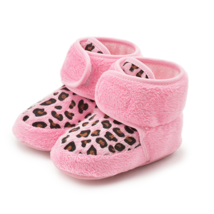 baby Winter Leopard print prewalker cotton Infant boots Toddler shoes wholesale