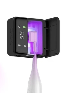 Boîte <span class=keywords><strong>de</strong></span> désinfection <span class=keywords><strong>de</strong></span> brosse à dents UVC <span class=keywords><strong>sans</strong></span> <span class=keywords><strong>fil</strong></span> 650 mAh <span class=keywords><strong>avec</strong></span> chargeur mural, affichage LED <span class=keywords><strong>de</strong></span> l'heure, support pour brosse à dents - Product Image 4