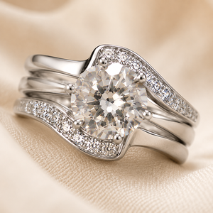 Elegante Set di Anelli con Zirconi per Donne, Gioielli alla Moda per Matrimonio, Proposta e Fidanzamento - Product Image 6