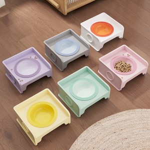 Dini Pet Cube – Support surélevé en céramique pour gamelles de chat et chien, station d'alimentation anti-fuite avec protection du cou, pour table - Product Image 1