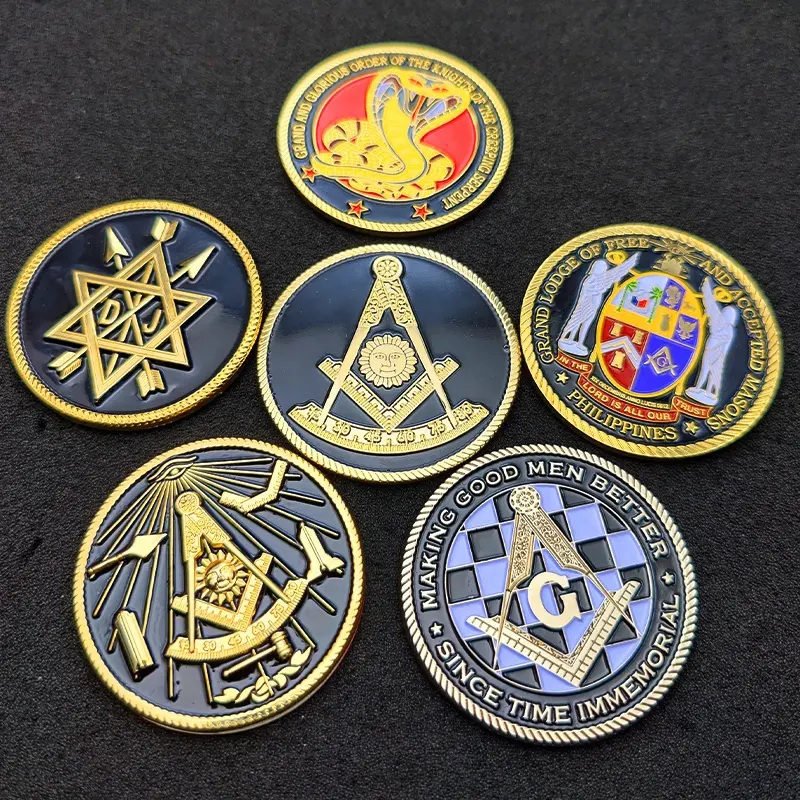 Factory Wholesale Custom Metal Paint Imitation regalia craft Enamel Masonic Car Emblem pin