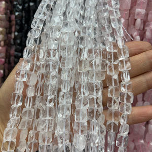 Venta al por mayor AAA grado hecho a mano DIY joyería <span class=keywords><strong>accesorios</strong></span> Natural <span class=keywords><strong>aguamarina</strong></span> amatista cuentas cuadradas turmalina collares semiacabados - Product Image 6