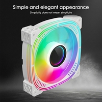 2ème génération RGB intérieurement extérieurement lumineux 12025 CPU 12cm ventilateur de châssis d'air Double anneau lumineux pour boîtier d'ordinateur chaleur PC