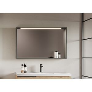 Specchio Quadrante 102 CM con Lampada LED in Grafite Opaca - Product Image 1