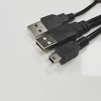 Kabel Data USB 2.0 60cm Inti Tembaga Penuh untuk Hard Disk Eksternal Kecepatan Tinggi 480Mbps Selubung PVC 2A1T