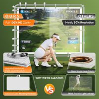 Pantalla de Impacto para Práctica de Golf Extra Ancha de 58/60 Pulgadas, 4K HD, Plegable, de Secado Rápido, Transpirable, 100% Poliéster, Tejido de Malla de Punto
