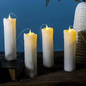 Outdoor waterproof IP44 flameless floating battery powered hanging window LED candle light for Church home Christmas decor